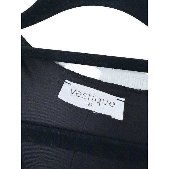 Vestique Long Sleeve Mini Dress Black Shimmer Medium Event Cocktail Goth Formal - Picture 5 of 8